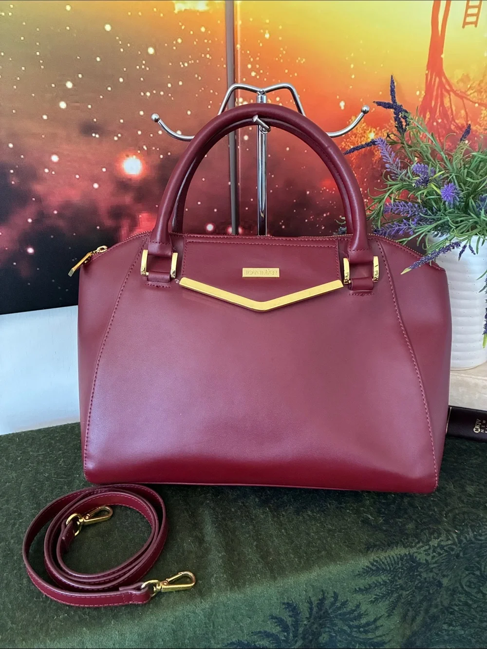 Joy & Iman Burgundy Satchel